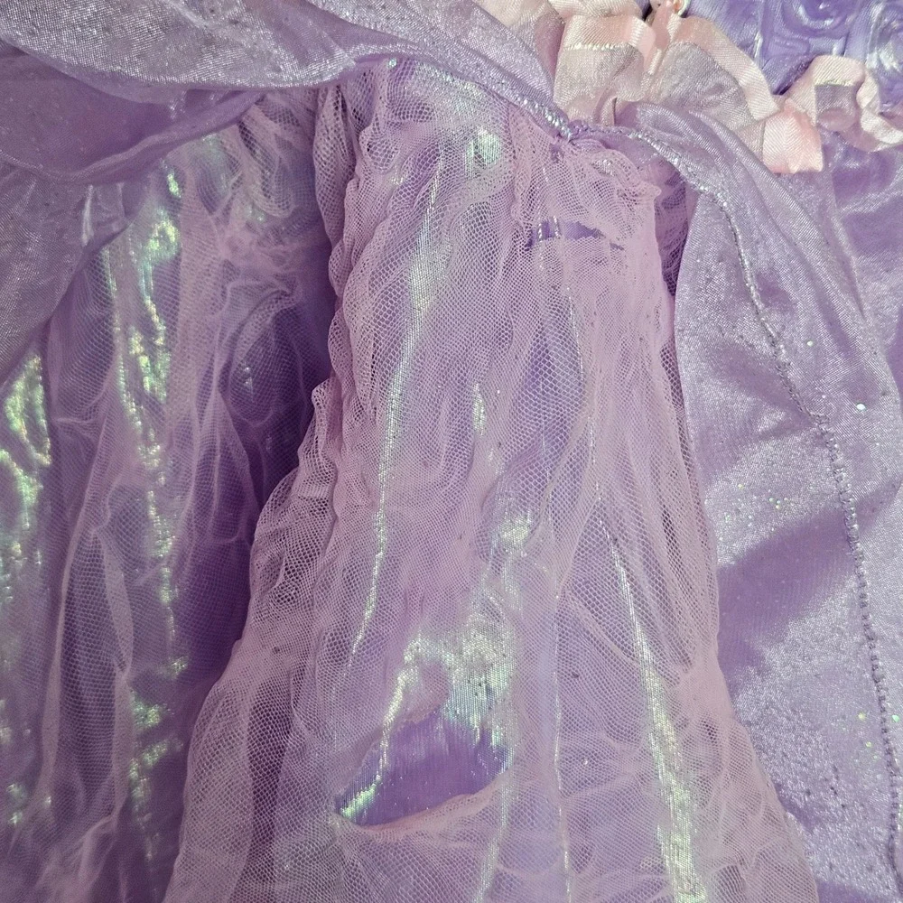 Disney Store Rapunzel Costume Dress Purple Iridescent Tangled Girls 9/10 140cm